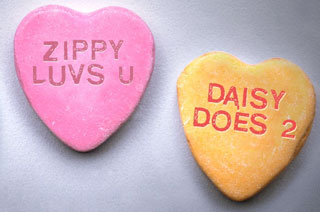 Valentine heart candies
